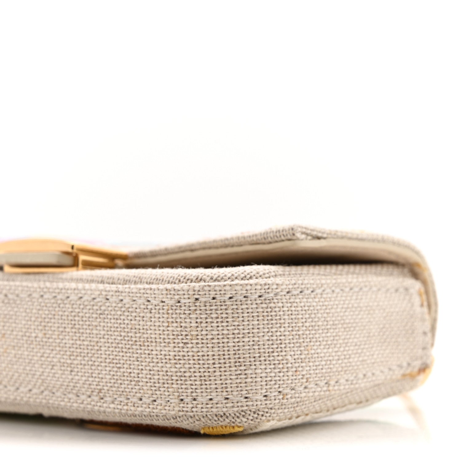 Fendi Kuban Canvas FF Embroidered Nano Baguette Charm Grezzo Multicolor 10 of 10