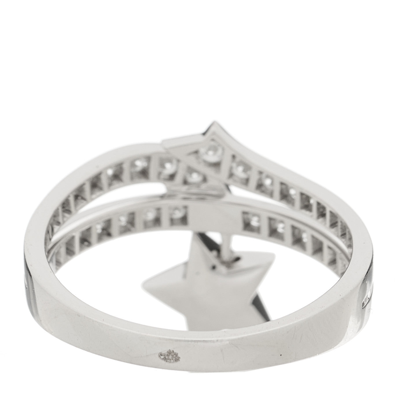 Chanel 18K White Gold Diamond Etolie Filante Ring 60 9 5 of 6