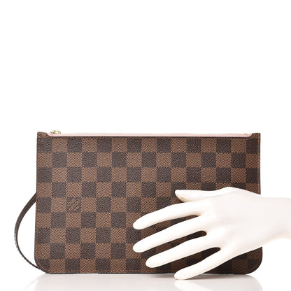 Louis Vuitton Damier Ebene Neverfull MM GM Pochette Rose Ballerine 2 of 8