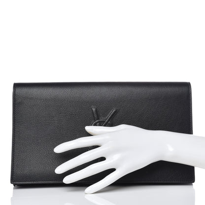 Saint Laurent Calfskin Large Belle De Jour Clutch Black 2 of 9