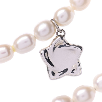 Tiffany Sterling Silver Pearl Elsa Peretti Star Pendant Necklace 4 of 5
