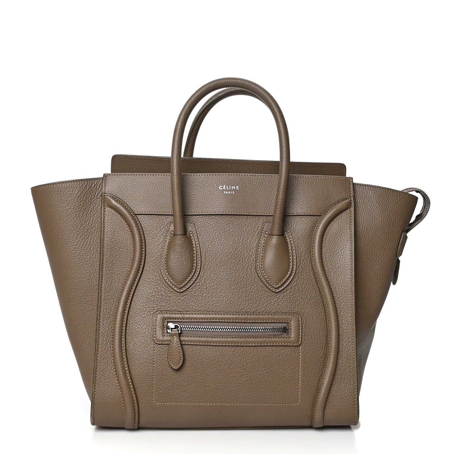 Celine Drummed Calfskin Mini Luggage Souris 1 of 8