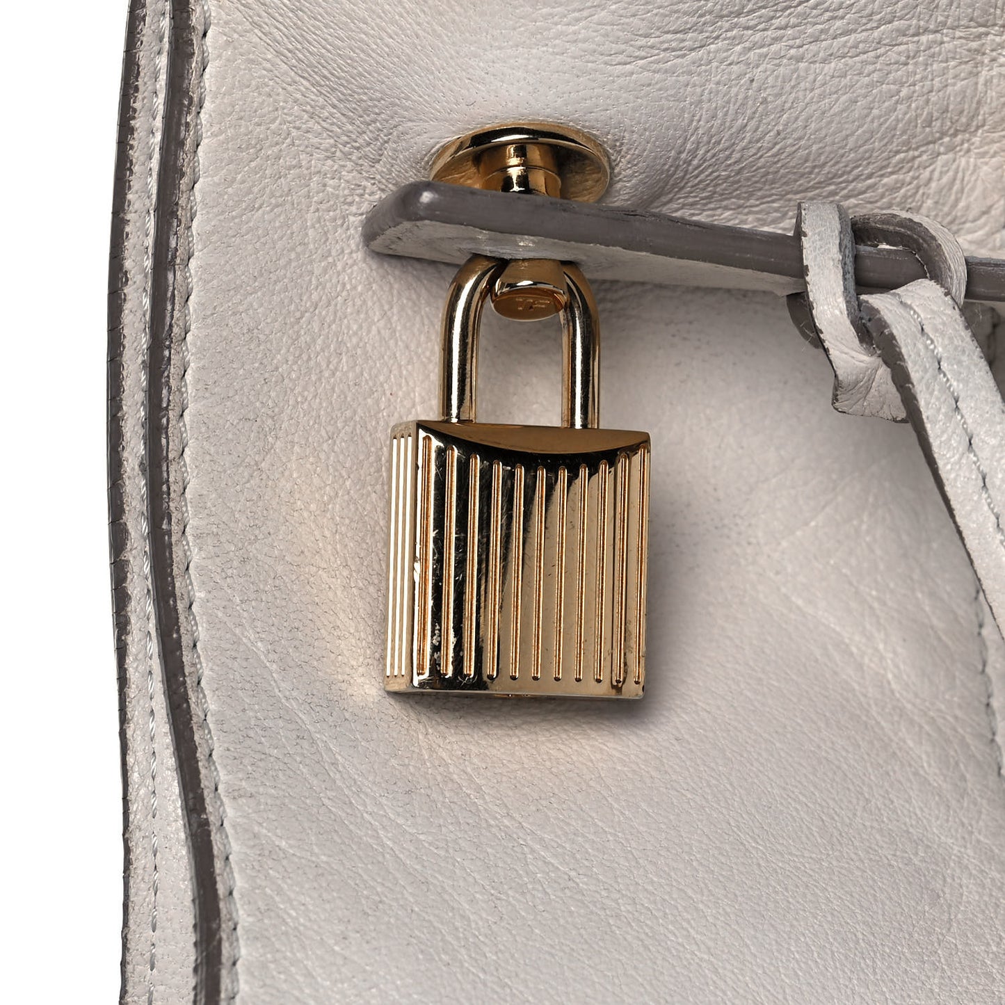 Ramskin Small Alix Padlock Zip Shoulder Bag White