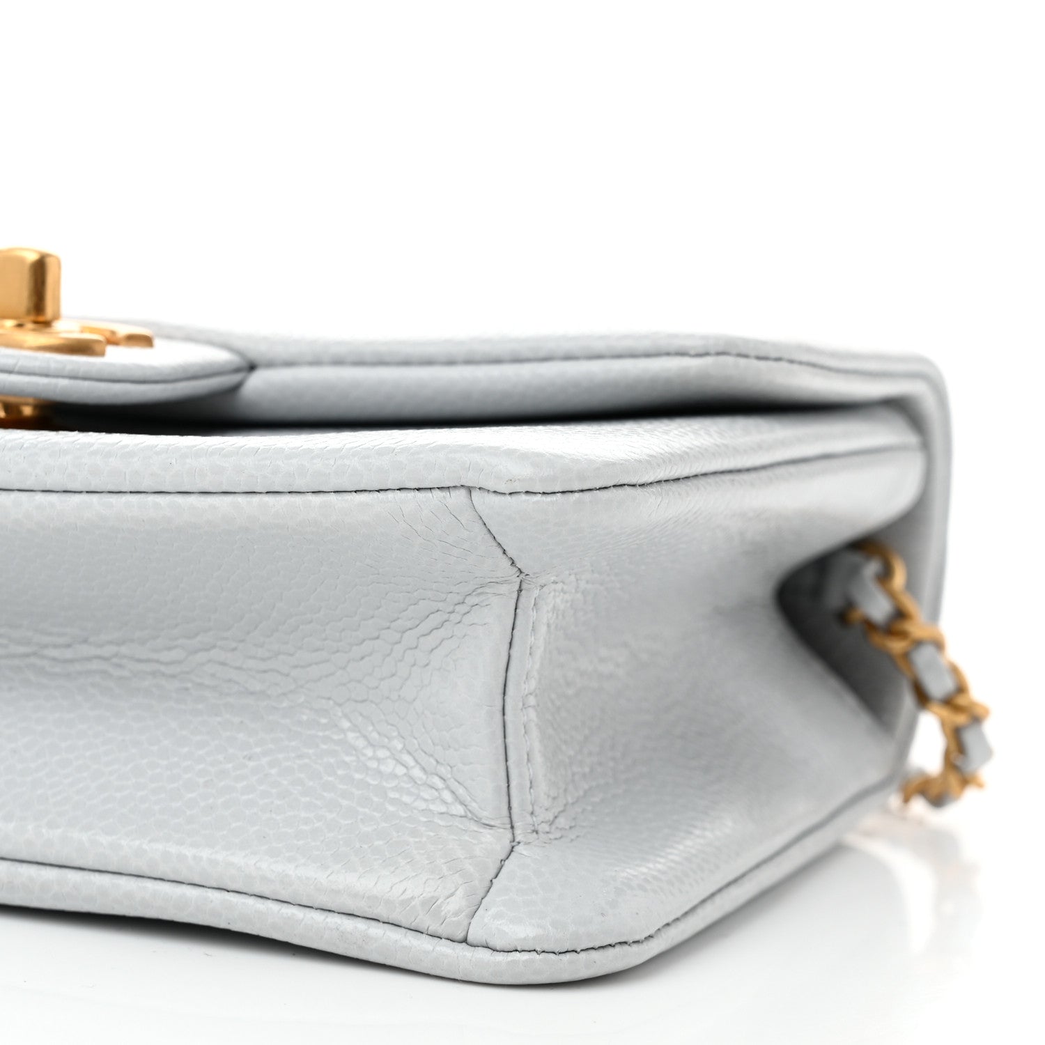 Chanel Shiny Caviar Mini Flap Bag Light Blue 10 of 10
