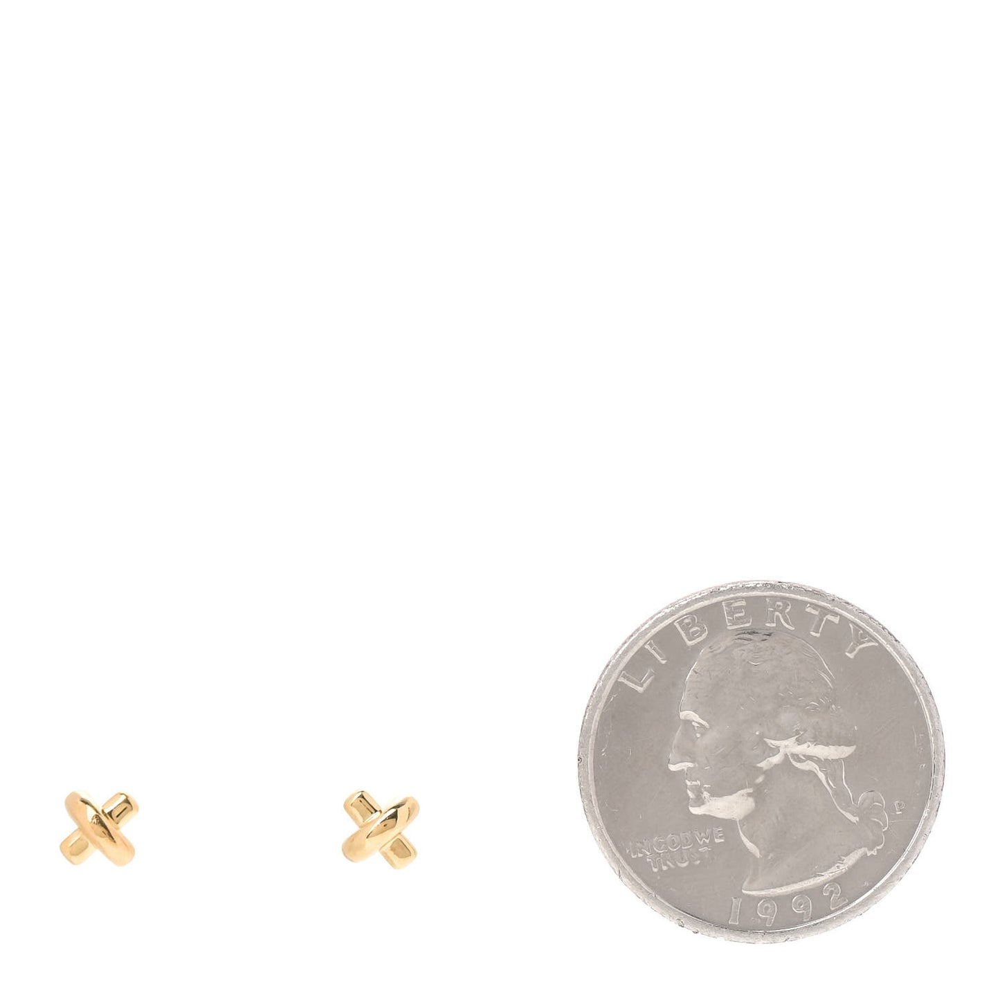 18K Yellow Gold 5mm Cross Stitch Earrings