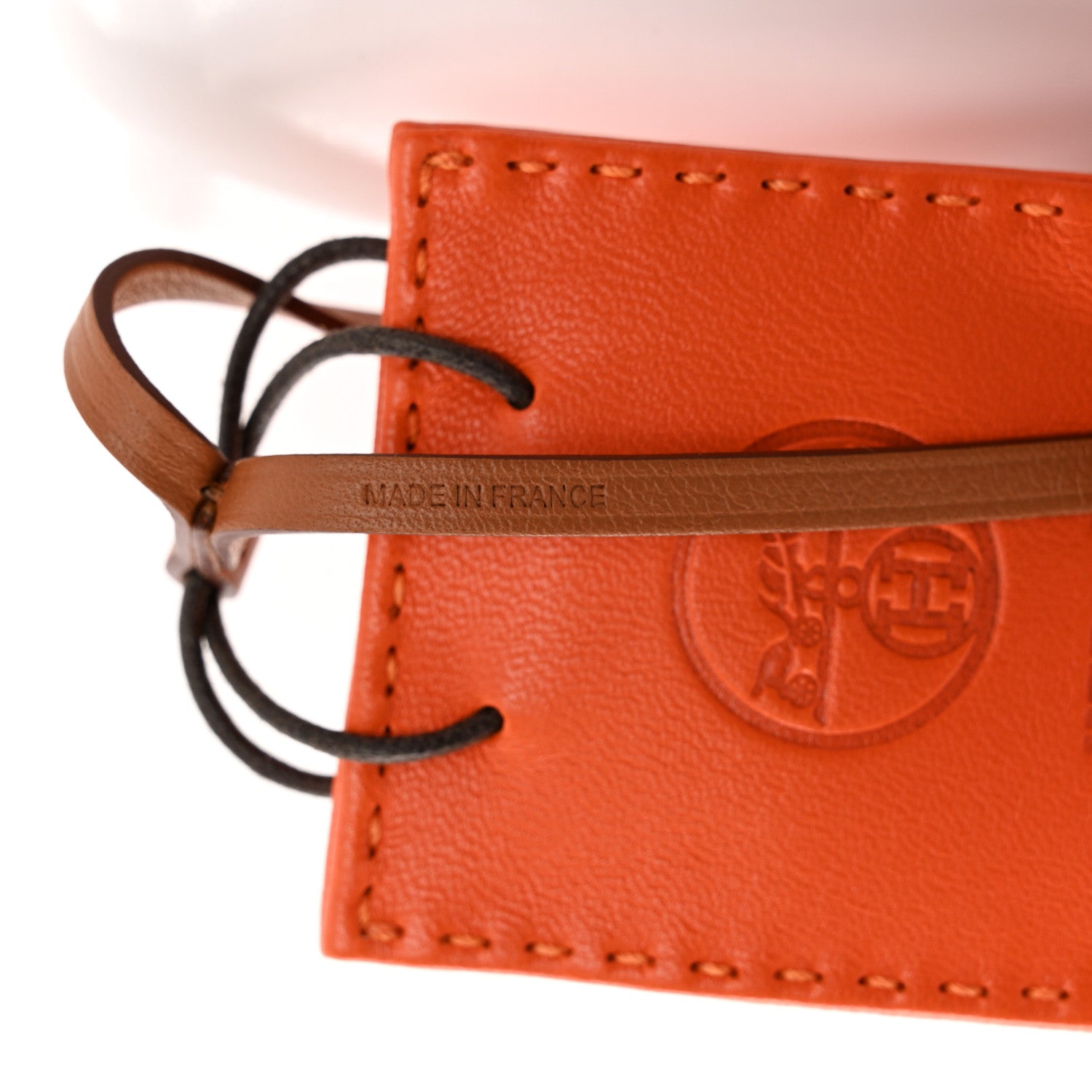 Hermes Milo Lambskin Swift Shopping Bag Charm Feu Gold 8 of 14