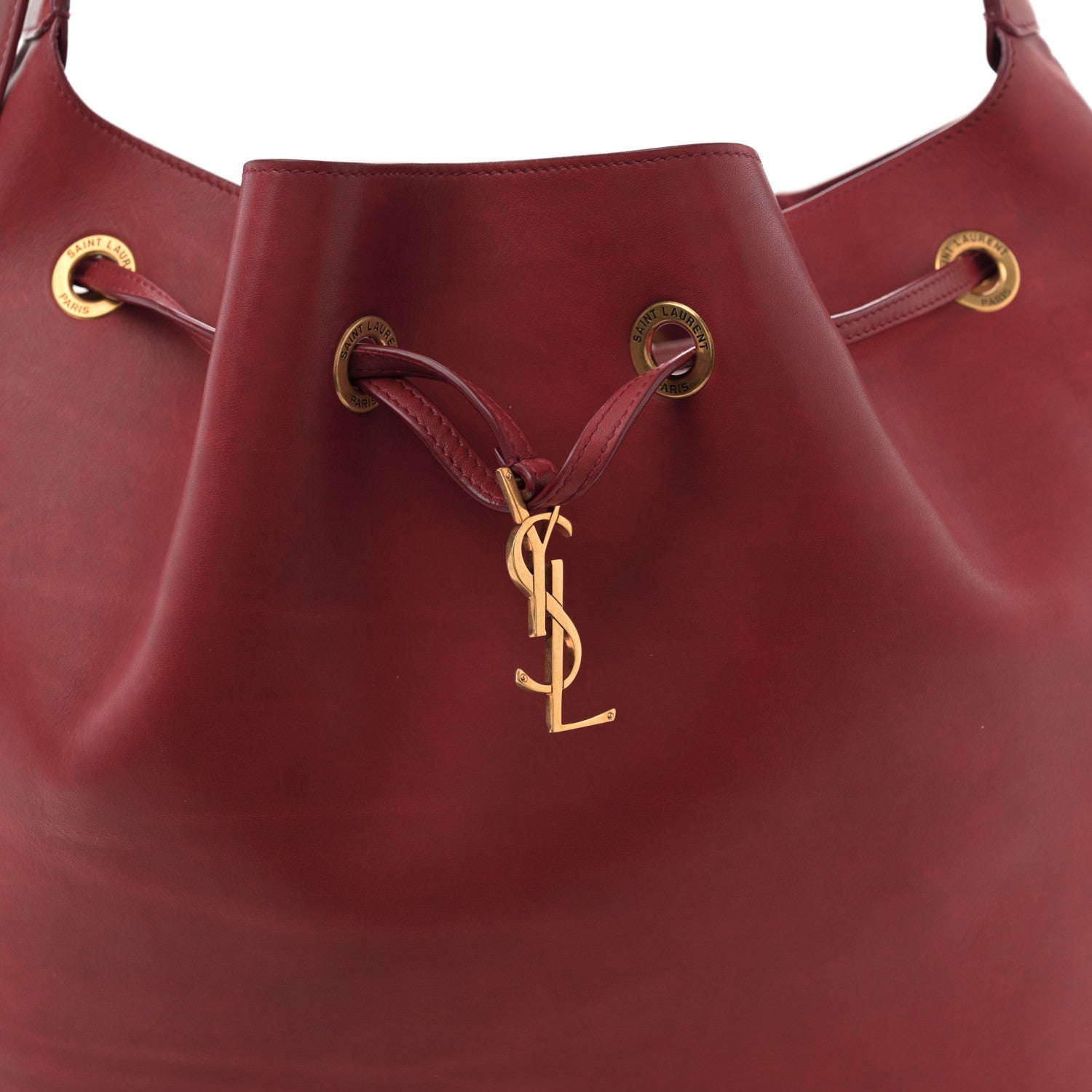 Saint Laurent Smooth Calfskin Paris VII Large Flat Hobo Red 9 of 13