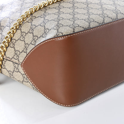 Gucci GG Supreme Monogram Large Linea A Hobo Light Brown 8 of 10