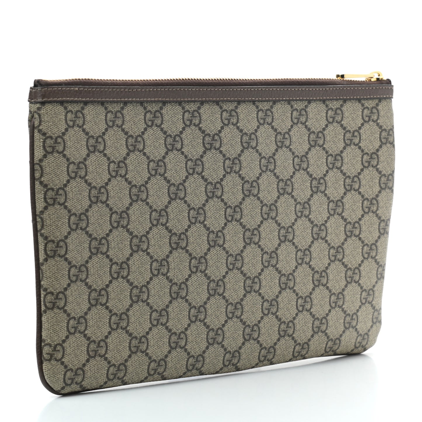 GG Supreme Monogram Large Ophidia Pouch Clutch Brown