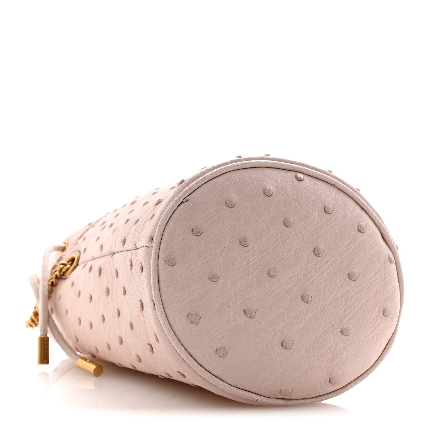 Gucci Ostrich Mini GG Marmont 2.0 Bucket Bag Light Pink 4 of 12