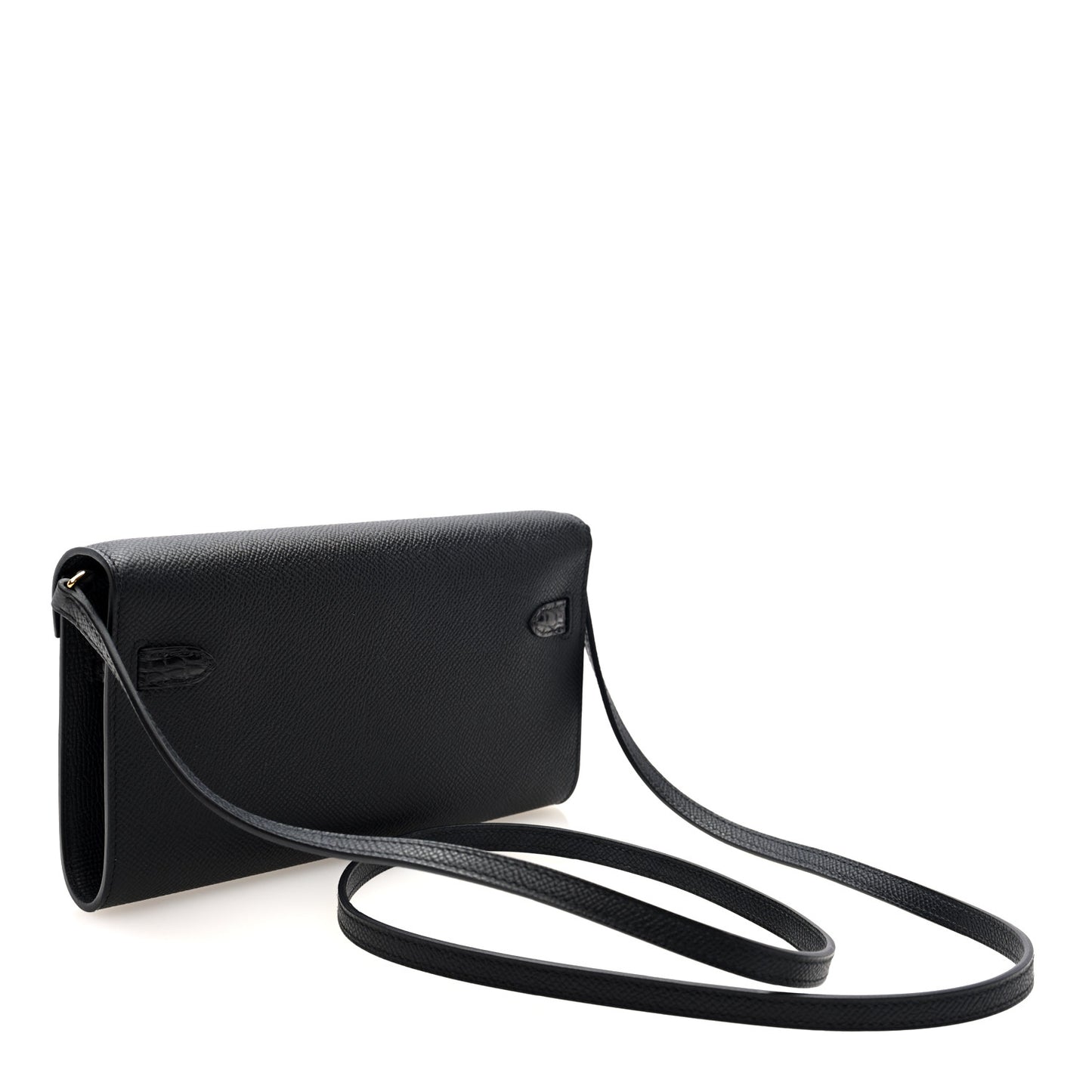 Epsom Matte Alligator Touch Kelly Wallet To Go Black