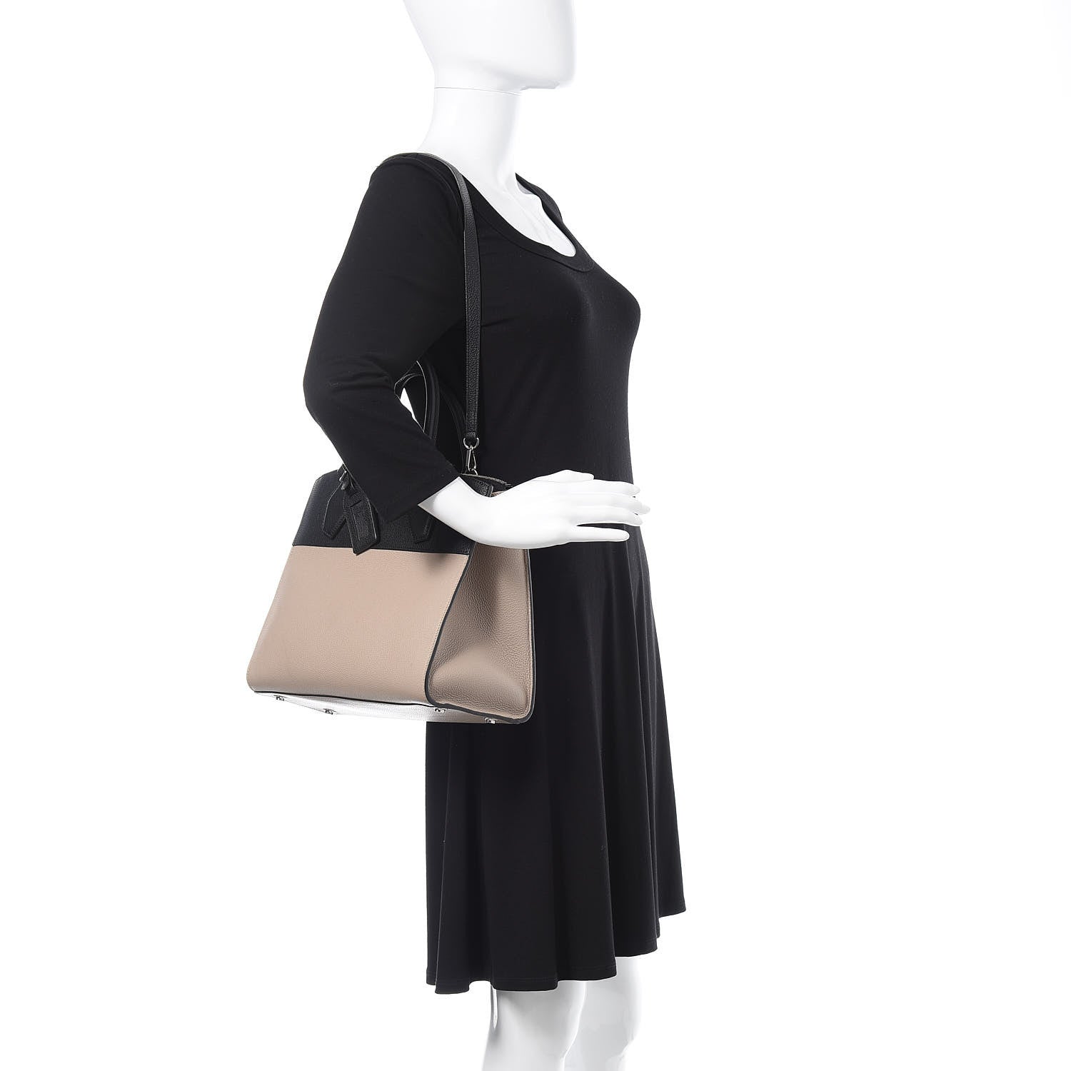 Louis Vuitton Taurillon City Steamer MM Black Beige 2 of 11