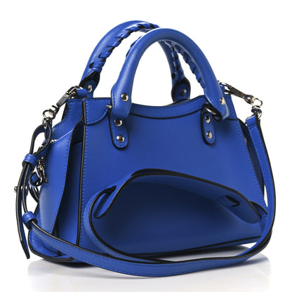 Balenciaga Smooth Calfskin Neo Classic Silver Hardware Mini City Bleu 2 of 8