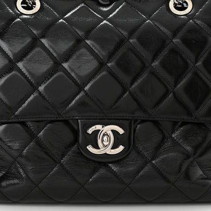 Chanel Glazed Calfskin Quilted Large CC Delivery Tote Black 8 of 14