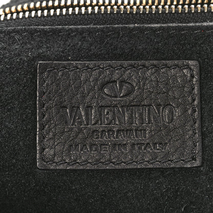 Valentino Garavani Pebbled Calfskin Rockstud Flip Lock Flap Messenger Satchel Black 6 of 9