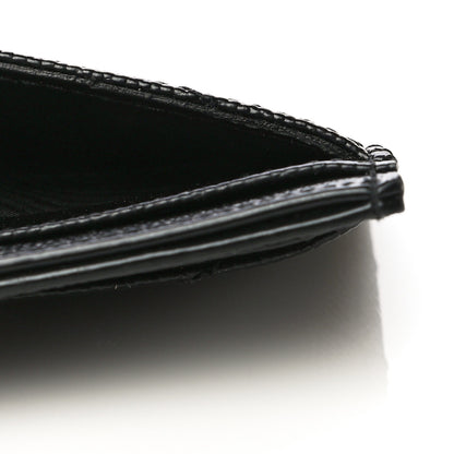 Saint Laurent Grain De Poudre Matelasse Chevron Monogram Credit Card Case Black 12 of 12