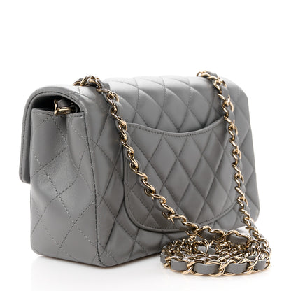 Chanel Lambskin Quilted Mini Rectangular Flap Dark Grey 3 of 12