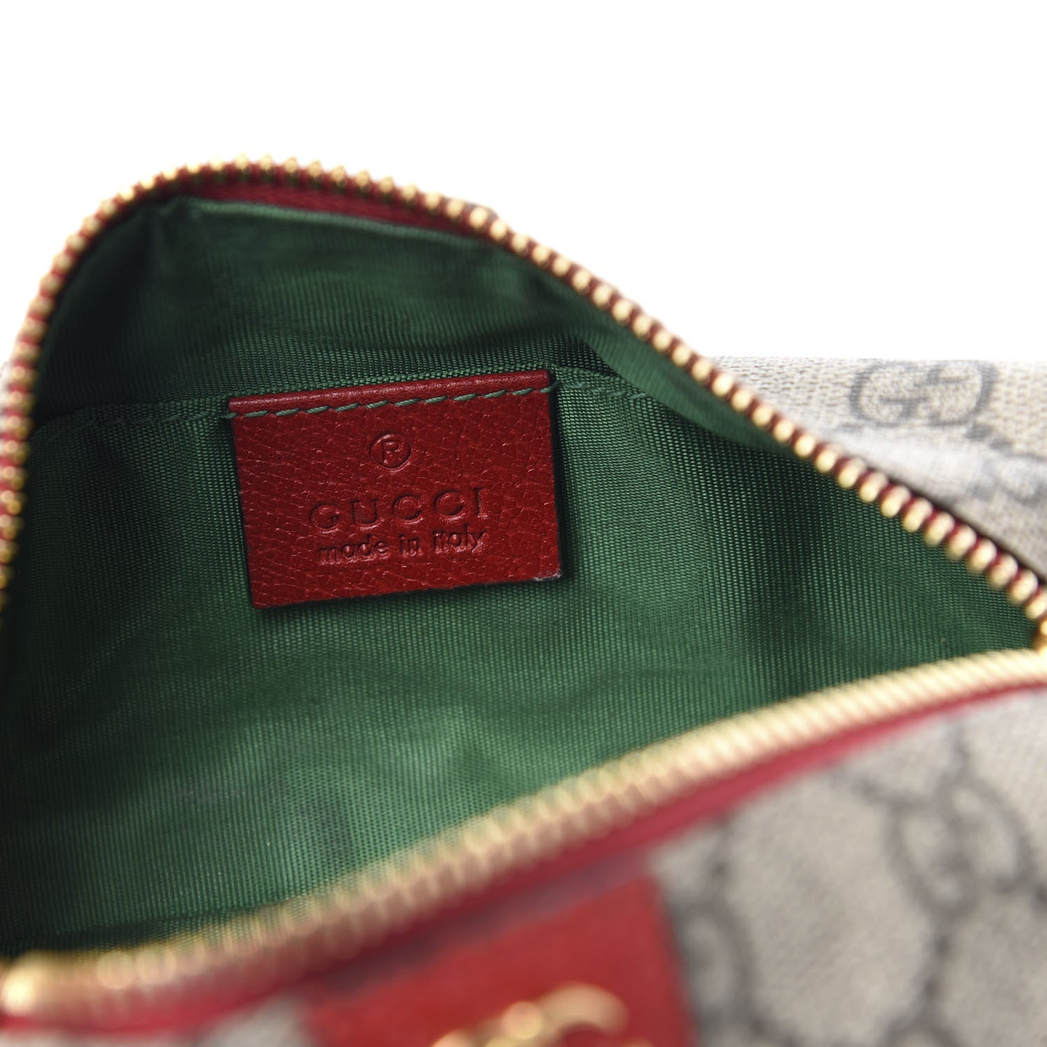 Gucci Soft GG Supreme Monogram Calfskin Small Ophidia Cosmetic Case Beige Ebony Hibiscus Red 6 of 7