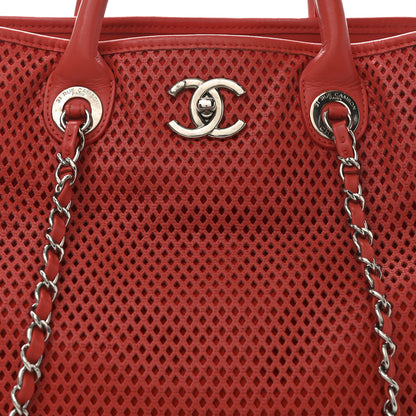 Chanel Calfskin Perforated Up In The Air Tote Red 7 of 10