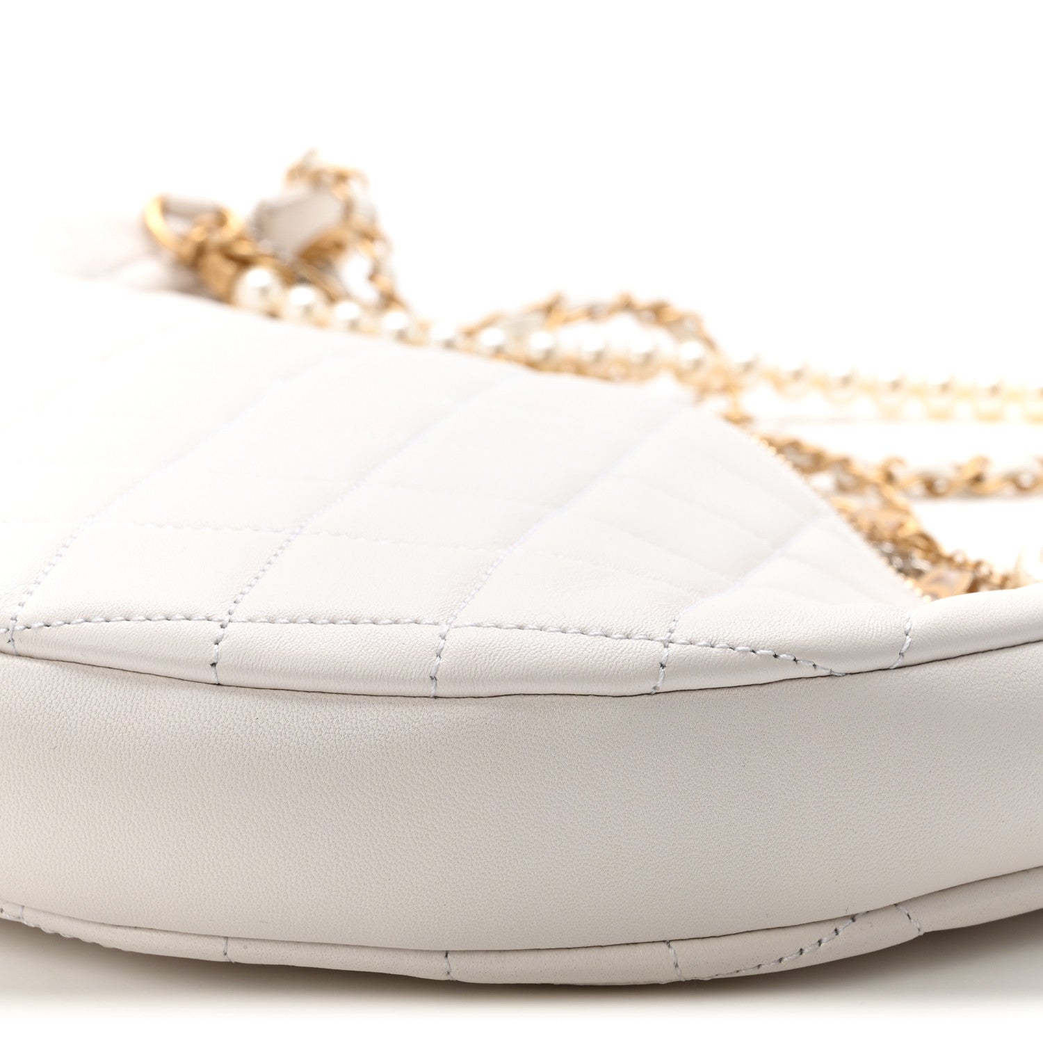 Chanel Lambskin Quilted All About Chains Hobo White 10 of 10