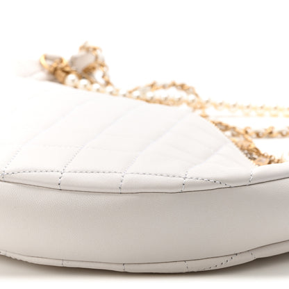 Chanel Lambskin Quilted All About Chains Hobo White 10 of 10