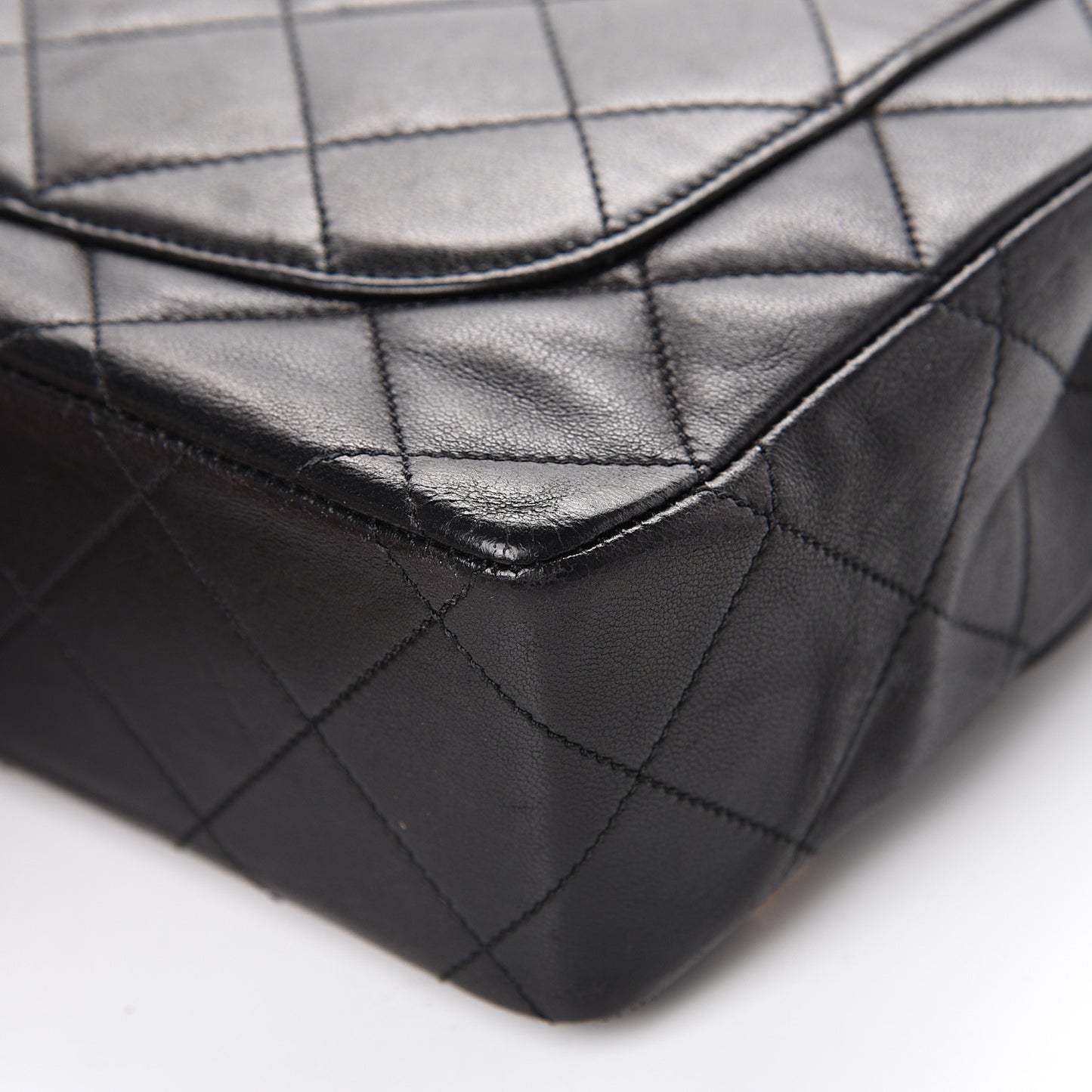 Lambskin Quilted Small Double Flap Black