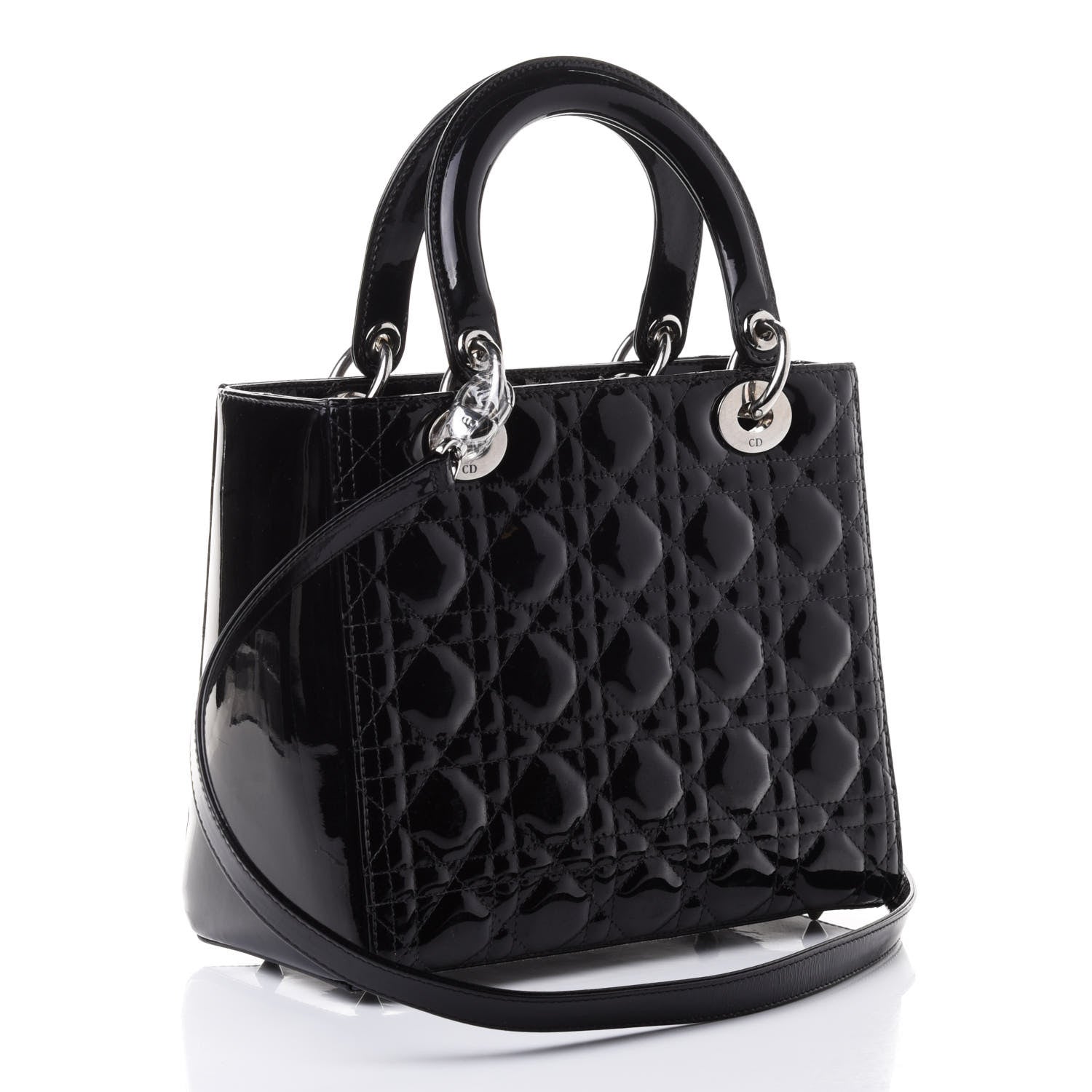 Christian Dior Patent Cannage Medium Lady Dior Black 2 of 4