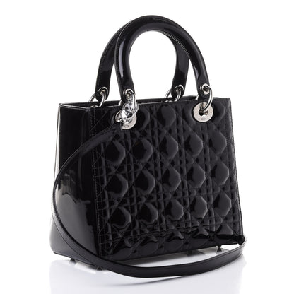 Christian Dior Patent Cannage Medium Lady Dior Black 2 of 4