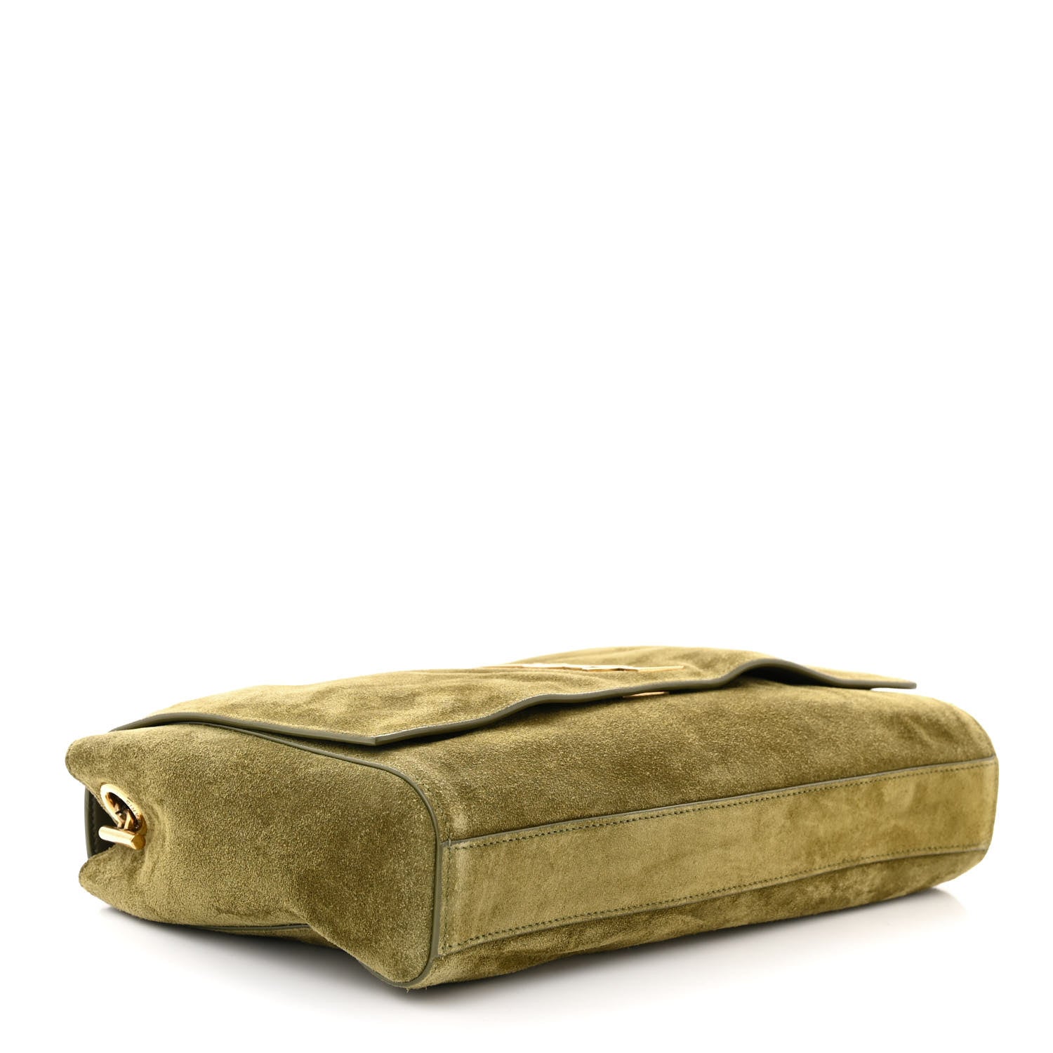 Saint Laurent Suede Medium Reversible Monogram Kate Satchel Olive 6 of 17