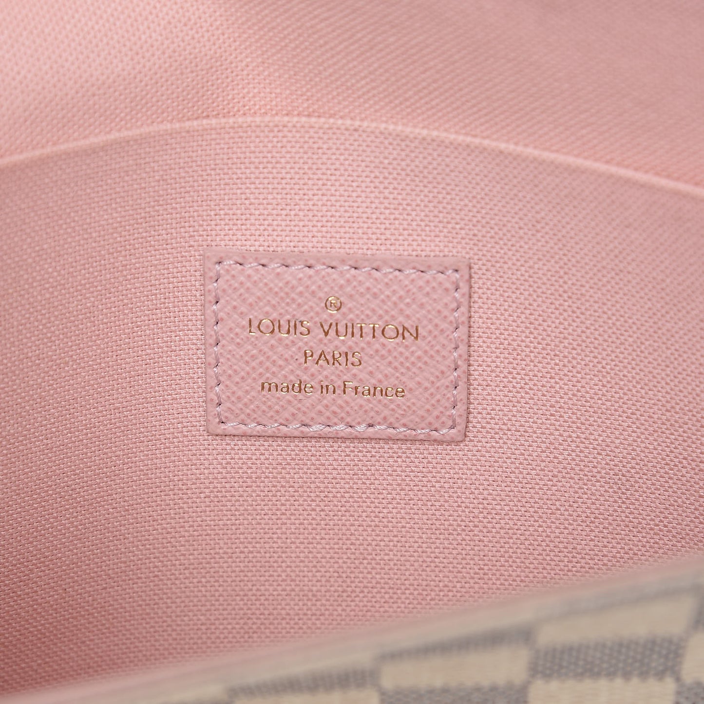 Damier Azur Pochette Felicie Chain Wallet Rose Ballerine