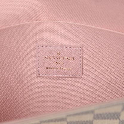 Louis Vuitton Damier Azur Pochette Felicie Chain Wallet Rose Ballerine 8 of 10