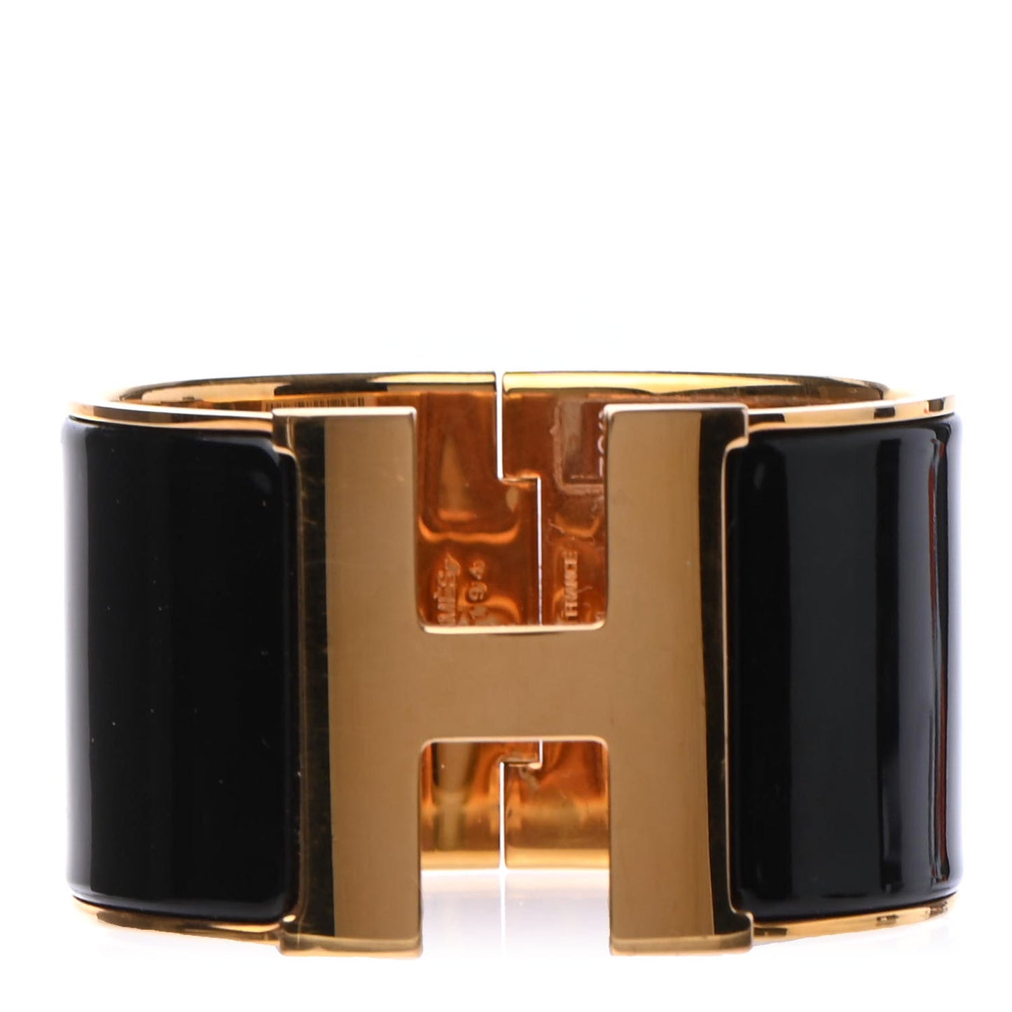 Enamel Extra Wide Clic Clac H Bracelet PM Black