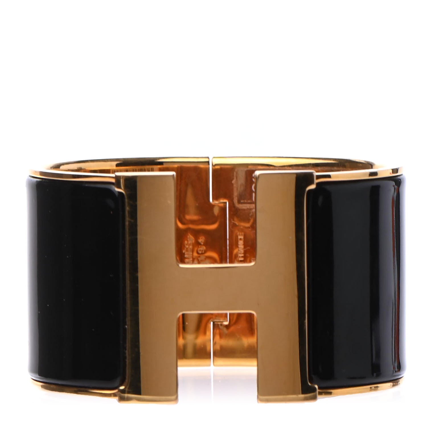 Hermes Enamel Extra Wide Clic Clac H Bracelet PM Black 1 of 4