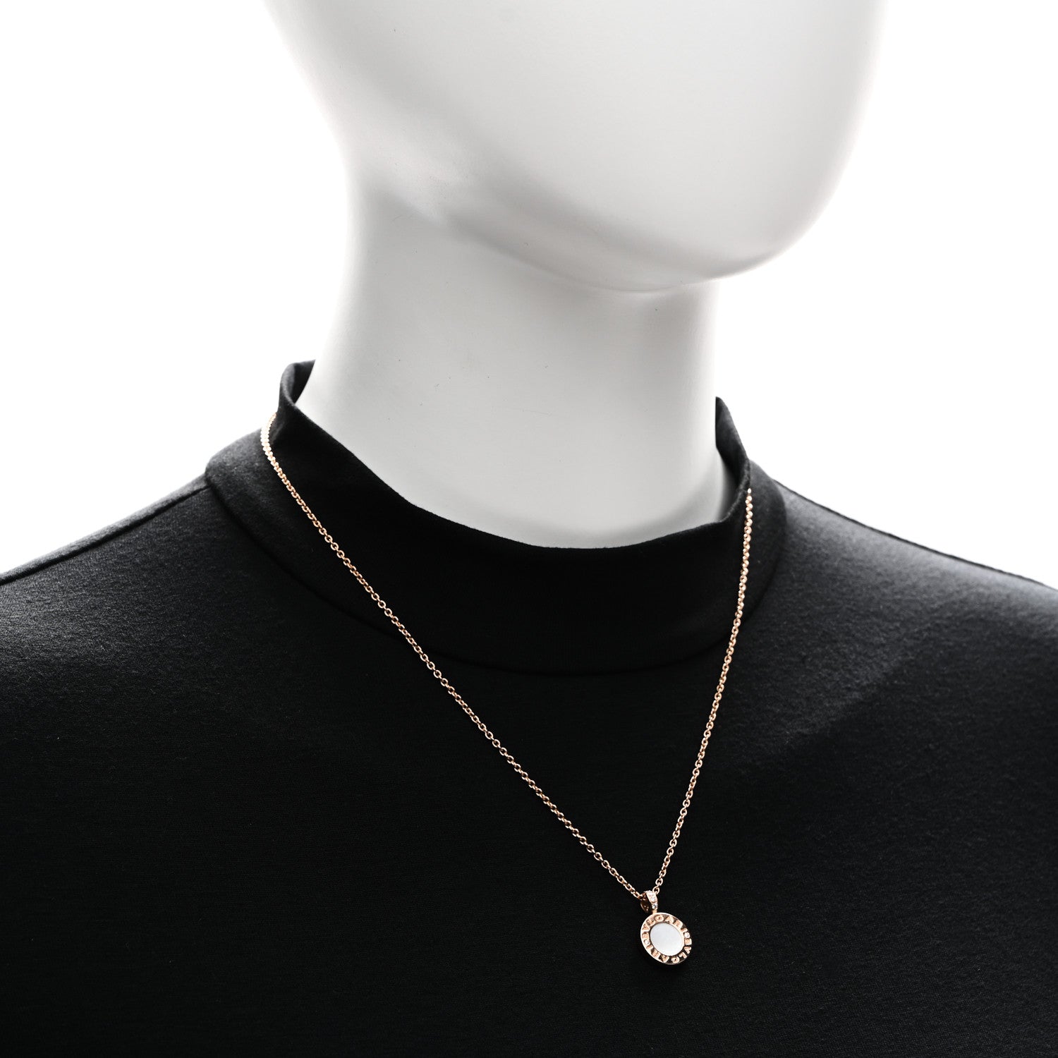 Bulgari 18K Rose Gold Diamond Black Onyx Mother of Pearl BVLGARI BVLGARI Pendant Necklace 2 of 5