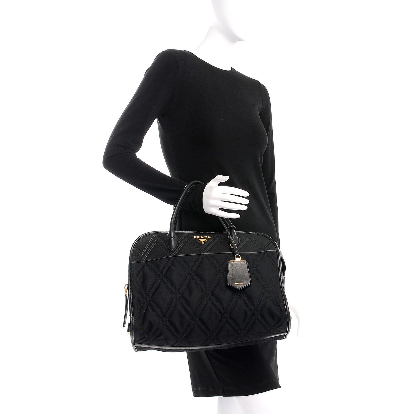 Tessuto Nylon Quilted Impunturato Bauletto Nero Black