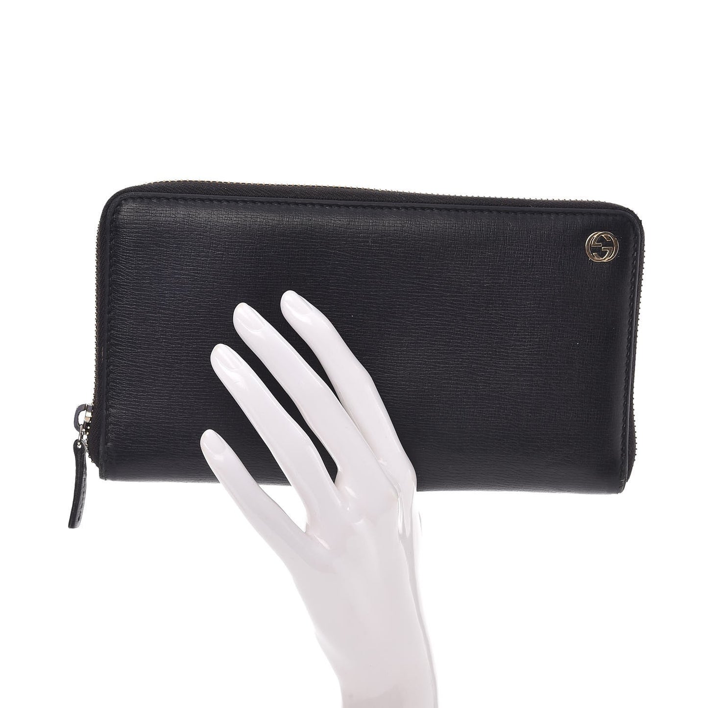 Calfskin GG Zip Around Wallet Black