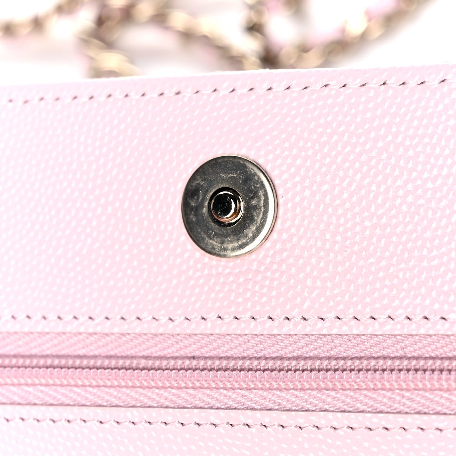 Chanel Caviar Quilted Wallet On Chain WOC Light Pink 12 of 13