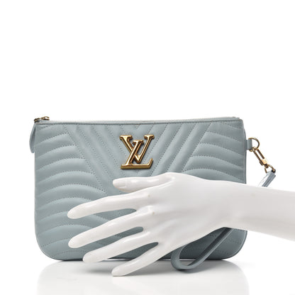 Louis Vuitton Calfskin New Wave Zipped Pochette Porcelain Blue 2 of 6