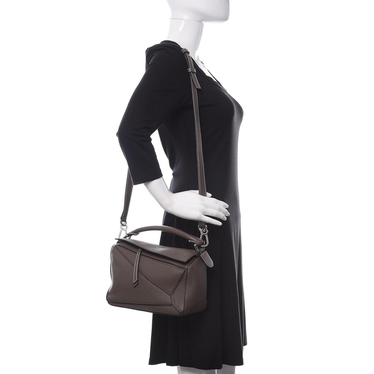 Calfskin Small Puzzle Bag Dark Taupe