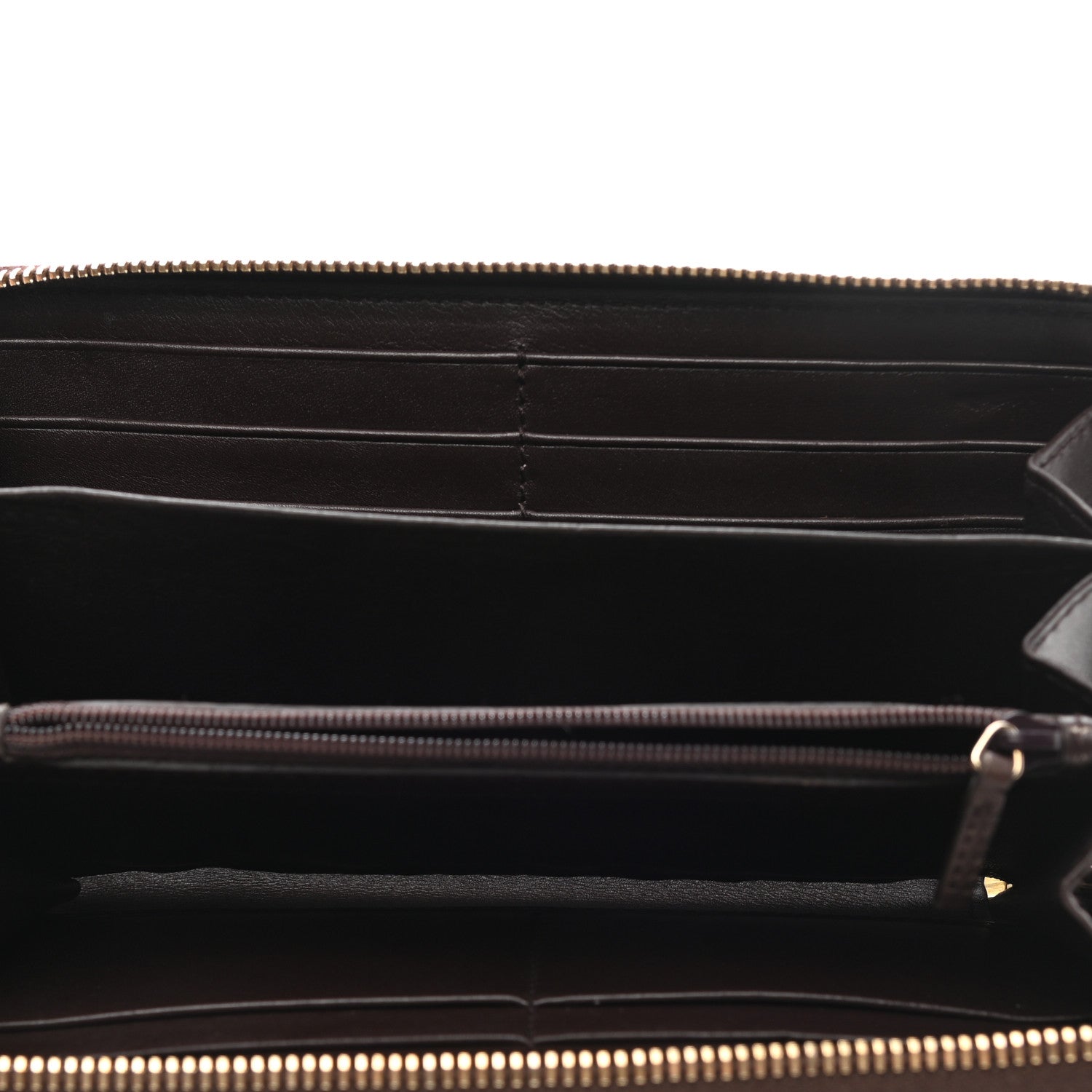 Gucci Guccissima Margaux Calfskin Metal Bar Zip Around Wallet Chocolate 5 of 8
