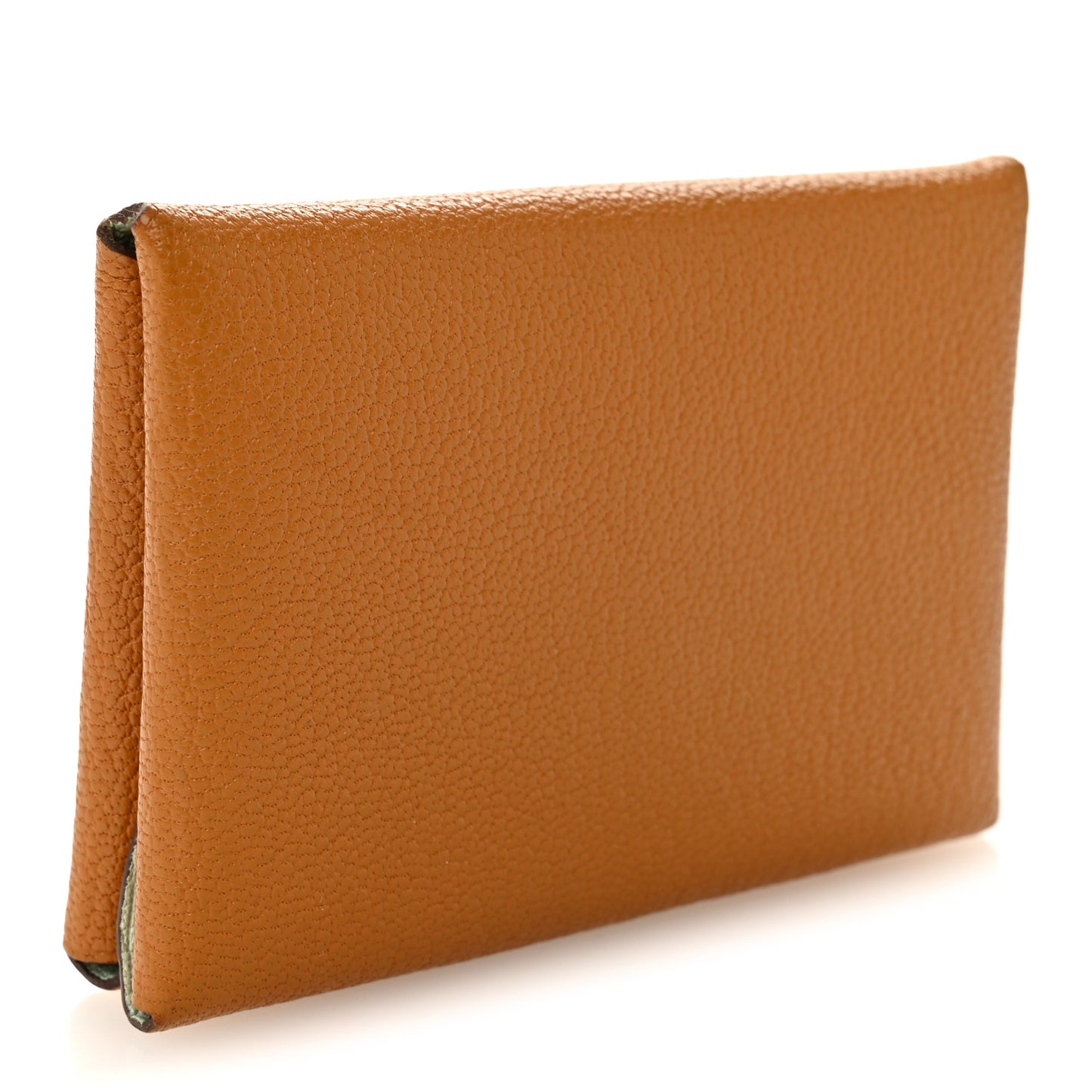 Chevre Mysore Verso Calvi Duo Card Case Caramel Vert Fizz