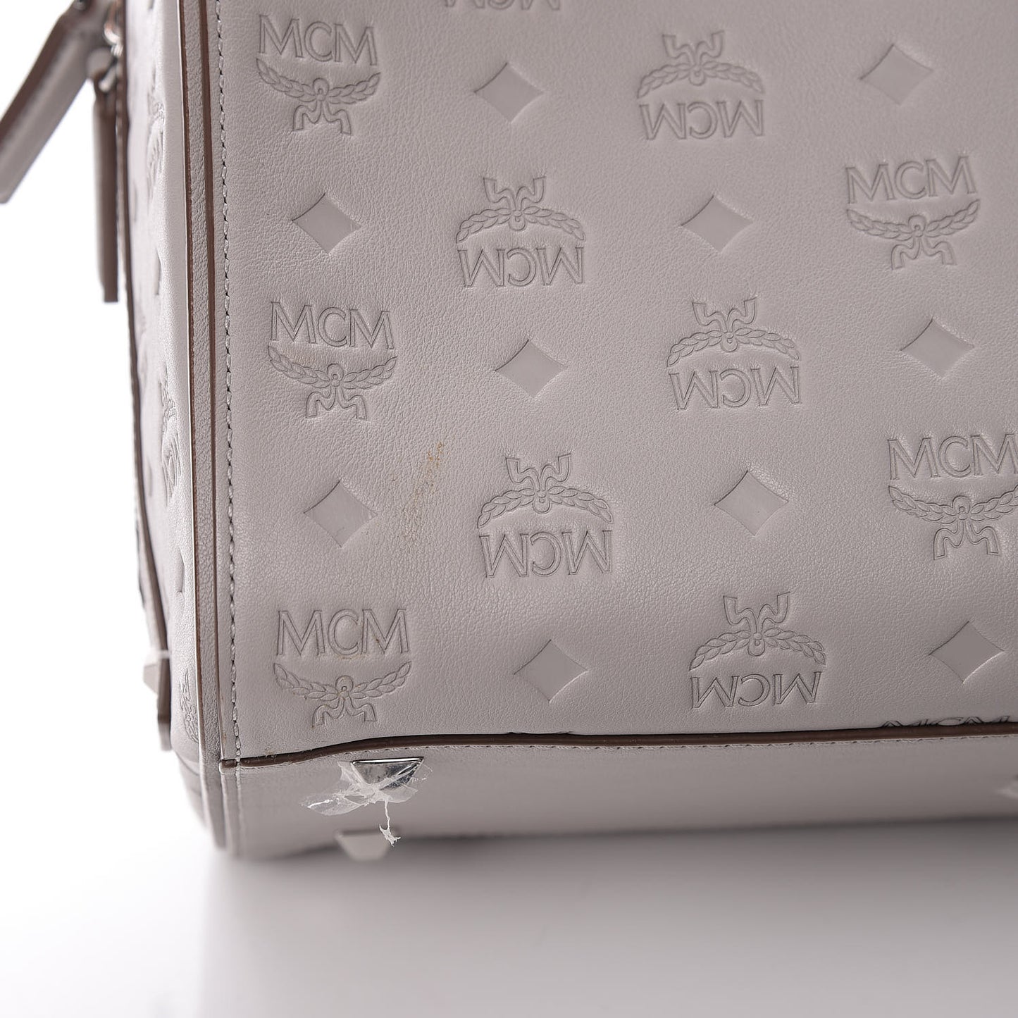 Calfskin Ottomar Monogram Essential Boston Bag Dove