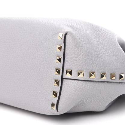 Valentino Garavani Grained Calfskin Rockstud Bucket Bag Pastel Grey 8 of 9