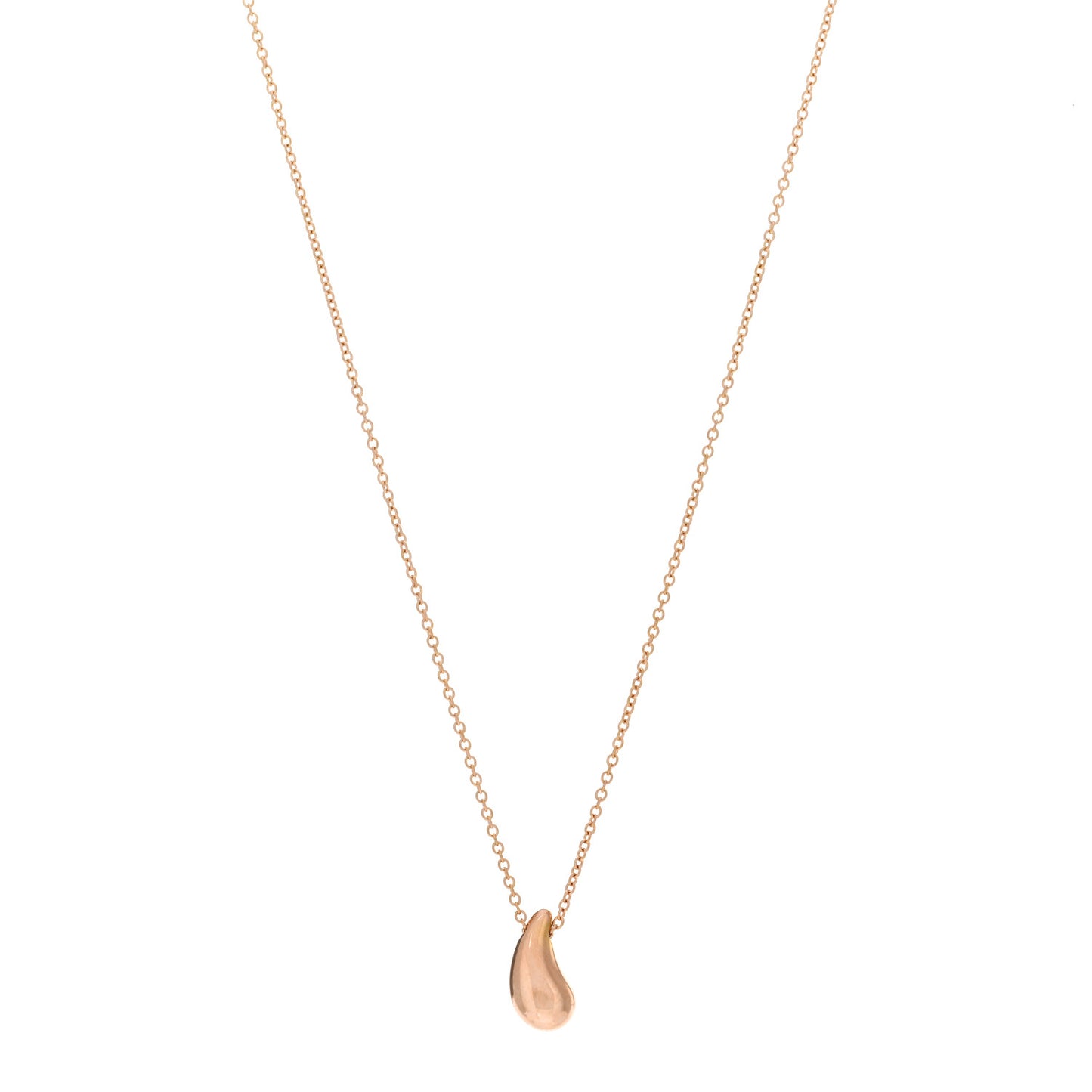 18K Rose Gold 12mm Elsa Peretti Teardrop Pendant Necklace