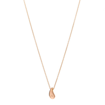 Tiffany 18K Rose Gold 12mm Elsa Peretti Teardrop Pendant Necklace 1 of 3