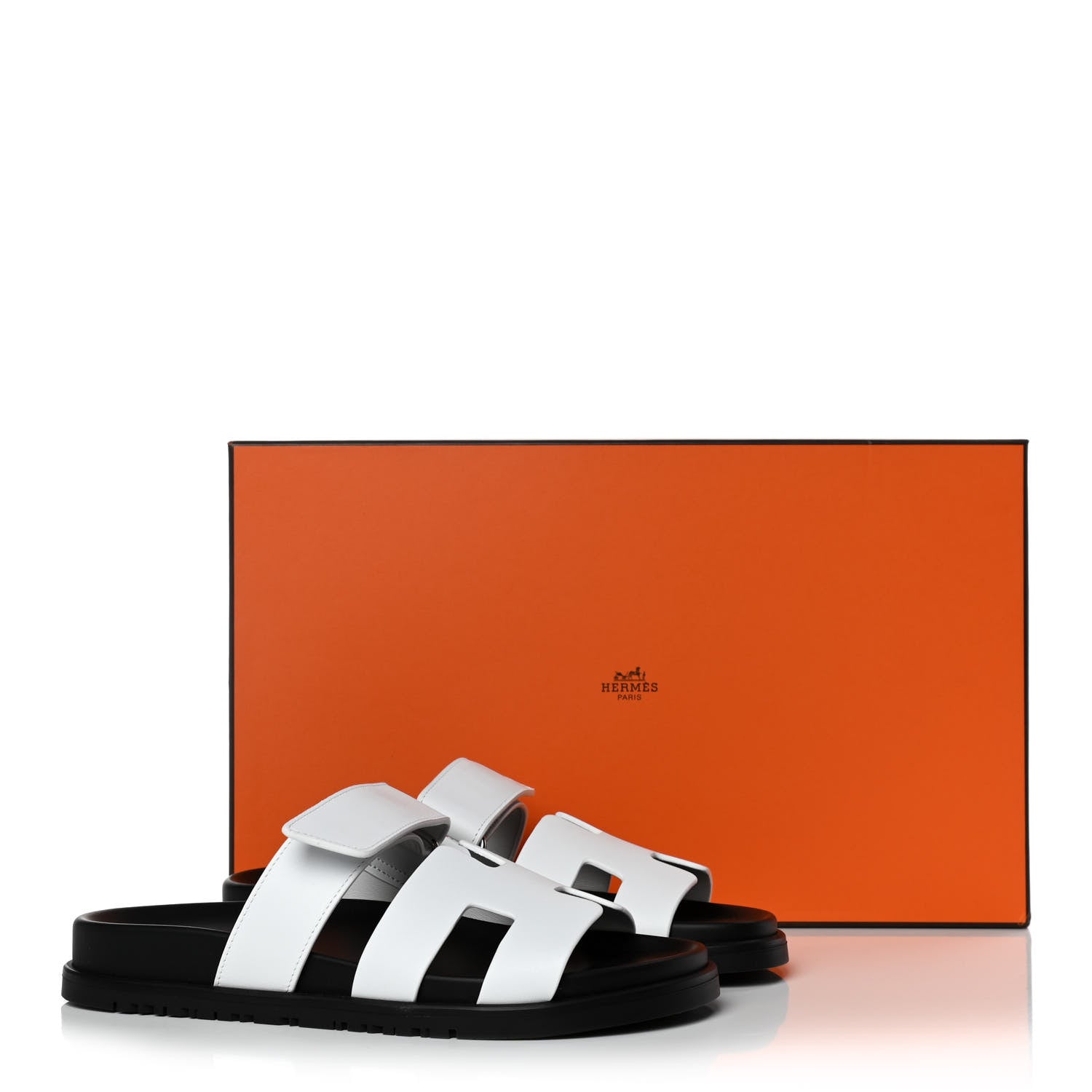 Hermes Calfskin Womens Chypre Sandals 37 White 10 of 10
