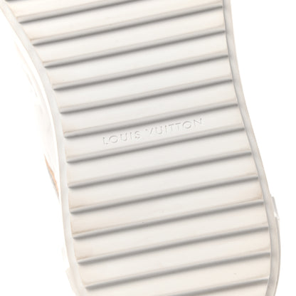 Louis Vuitton Monogram Embossed Calfskin Damier Azur Time Out Sneakers 39 Rose Clair Pink 6 of 9