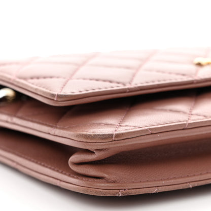 Chanel Lambskin Quilted Trendy CC Wallet On Chain WOC Nude 10 of 14