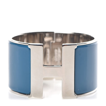 Hermes Enamel Extra Wide Clic Clac H Bracelet PM Bleu Profond 1 of 5
