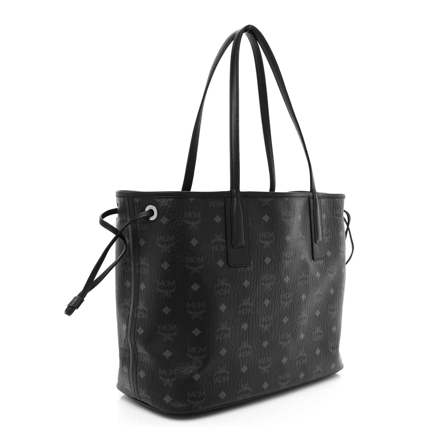MCM Visetos Medium Liz Reversible Shopper Tote Black 5 of 15